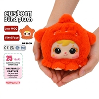 Mini Llavero Colgante de Peluche, Juguetes de Peluche de Fábrica ODM, Muñeco de Peluche de Vinilo con Ojos Abatibles, Animal de Peluche, Diseño Personalizado, Caja Sorpresa