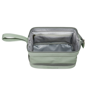 Green Senrong Luxury Vintage Eco-friendly Fashion Large Capacity PU Leather Travel Makeup <b>Pouch</b> Zipper Closure Organizer - Product Image 3