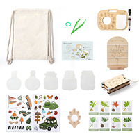 Jouet d'aventure pour bébés et tout-petits pour enfants Kit d'exploration de la faune, loupe, pince, sifflet, boussole, guide d'apprentissage