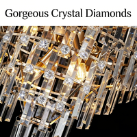 Lustre en cristal luxueux à pampilles, luminaire moderne pour la décoration d'événements de mariage