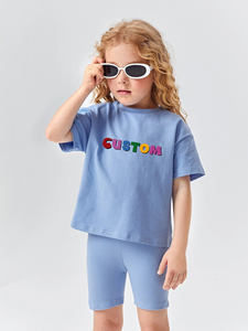 Tenues <span class=keywords><strong>de</strong></span> <span class=keywords><strong>cyclisme</strong></span> simples personnalisées, vêtements décontractés, survêtement, ensemble <span class=keywords><strong>de</strong></span> shorts <span class=keywords><strong>de</strong></span> motard pour enfants, vente à chaud - Product Image 5