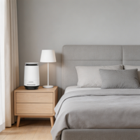 Humidificateur avec protection contre le manque d'eau, commande par bouton, 3 niveaux de brume, humidification automatique en mode veille, minuterie 2/4/6/8H, sécurité de levage du réservoir d'eau