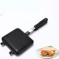 Moule à pain à gaz en fonte d'aluminium Double face, Portable, carré, pour petit déjeuner, poêle à frire, poêle à Sandwich