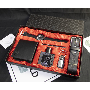 Coffret Cadeau d'Affaires de Luxe 6 Pièces pour <span class=keywords><strong>Homme</strong></span> : Montre, <span class=keywords><strong>Parfum</strong></span>, Ceinture, Portefeuille, Porte-clés, Stylo - Promotion Anniversaire Fête des Pères - Product Image 4