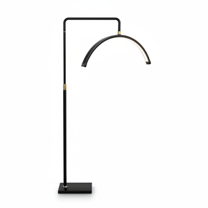 Lámpara de pie de media luna dorada de 50W con control táctil, regulable, 3000K-6000K, CE RoHS, OEM, MOQ bajo, embalaje personalizado - Product Image 5