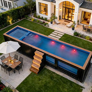 Petite piscine hors sol en fibre de verre pour extérieur, spa aquatique sur toit, piscines de loisirs aquatiques, piscine conteneur - Product Image 2