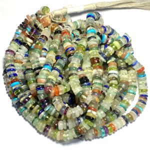 Mix pierre bouton forme plaine pierres précieuses en vrac perles polies fabrication de bijoux collier prix de gros par gramme - Product Image 4