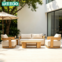 Neues Design Patio Outdoor-Sofa Massivholz Luxus Teakholz Gartenmöbel Langlebiges Villa Hinterhof Garten-Sofa-Set