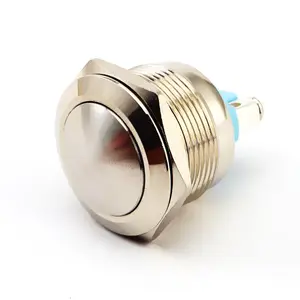 Arcade Push Button Switch 22mm Mechanical Momentary Oled Metal Waterproof Push on Door Bell Doorbell Stainless Steel 3A PIN 220V