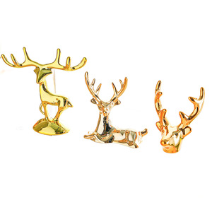 Figura Decorativa en Forma de Ciervo, Chapada en Oro, Decoración Moderna para el Hogar, Adorno Navideño, Pieza Decorativa para Sala de Estar, Pieza Individual - Product Image 4