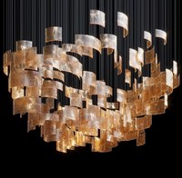 Lustre LED suspendu personnalisé de style simple pour la maison et l'hôtel, éclairage d'escalier en acrylique personnalisé