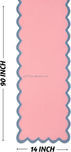 CH <span class=keywords><strong>Deco</strong></span> 055 Linge de table classique Broderie festonnée Bords lin Chemin de table en lin - Product Image 2