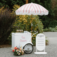 Chariot à bonbons personnalisé, chariot mobile pour vendeurs de rue, chariot à glaces vintage détachable avec congélateur