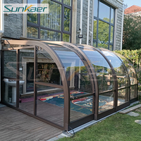 Prix d'usine, conception personnalisée populaire, enclos de patio en polycarbonate, couvertures de terrasse en PVC, serres en verre