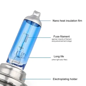 5500k सुपर उज्ज्वल h7 हैलोजन बल्ब कार हेडलाइट बल्ब 7 100w Halogen लैंप कार हेडलाइट रिप्लेसमेंट बल्ब सुपर व्हाइट ब्लू ग्लास - Product Image 5
