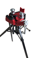 Étau d'établi manuel portable H404 robuste en acier avec trépied à chaîne, rouge, avec enclume, supportant une charge de 1/8 "-6" et 400 kg