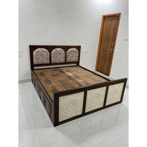 Cama de Madera Maciza de Mango Natural de Diseño Clásico, Cama Queen Size, Muebles de Dormitorio Modernos y Sencillos para el Hogar a Precio de Mayoreo - Product Image 1