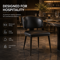 Chaise de salle à manger moderne et élégante, assise rembourrée crème avec pieds en bois massif pour hôtel, restaurant, usage commercial