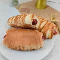 Modèle de tranche de pain grillé simulé en PU, accessoire de décoration pour pâtisserie, pièce de présentation décorative, accessoire de cinéma et de télévision, 2,5 cm d'épaisseur, fait main