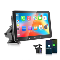 Lecteur DVD de voiture avec écran tactile IPS 7 pouces, CarPlay Android, GPS, CarPlay sans fil, radio FM 4G, caméra de recul