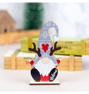 Vente en gros de décorations de Noël en bois YIJIA, bonnets en forme de flocon de neige, gnomes Rudolph, <span class=keywords><strong>rennes</strong></span>, poupées, décorations de Noël pour la maison - Product Image 5