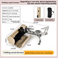 Réchaud à gaz portable pliable pour l'extérieur, pour 3 à 5 personnes, alimenté au butane, pour casseroles et marmites chaudes, barbecue avec déflecteur de vent