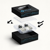 Boîtes personnalisées en carton coulissant pour ampoules de peptides, emballage de 3 ml, boîtes en papier personnalisées pour 2 flacons