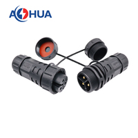 AOHUA Ventes d'usine 25A DC adaptateur de prise d'alimentation M25 cosse à vis mâle femelle assemblage connecteur de câble 3PIN connecteur de fil d'éclairage