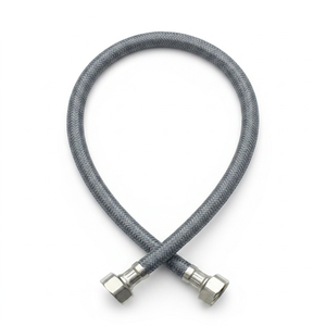 Tuyau d'eau tressé en acier inoxydable flexible et durable, diamètre intérieur 1/2 po, 60 cm, design moderne pour applications de plomberie - Product Image 1