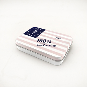 Tùy Chỉnh Thẳng Dọc Bạc Trắng Hình Chữ Nhật Màu Đen Hộp Thiếc Với Nắp Có Bản Lề Shrink-In Cổ Trong Thẳng Hình Chữ Nhật Kim Loại <span class=keywords><strong>Tin</strong></span> B - Product Image 2