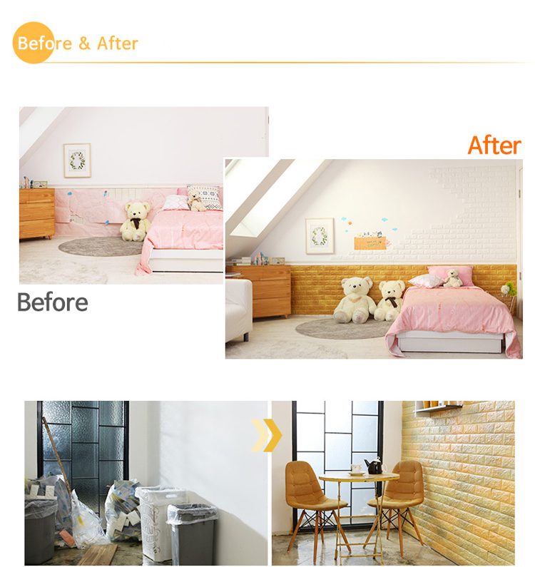 Self Adhesive 3D Foam Brick Decorative Foam Wall Sticker Roll For Living Room Decor