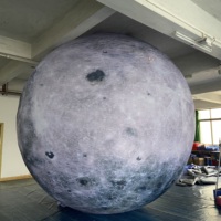 Ballon de lune gonflable de lune gonflable de décoration géante de la publicité de 5m grand avec la lumière menée