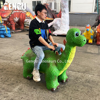 Atracción de Dinosaurio en Oferta para Niños Coche Modelo de Dinosaurio Caminante Verde para Centro Comercial