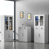 Armoire de rangement en métal Armoire de classement haute en acier avec étagères réglables Casier en acier pour entrepôt Garage Bureau à domicile