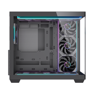 LOVINGCOOL ATX <span class=keywords><strong>PC</strong></span> <span class=keywords><strong>Gaming</strong></span> Case Gamer <span class=keywords><strong>PC</strong></span> Gabinete Chasis Carcasa de escritorio Cajas de computadora de vidrio templado con pantalla de temperatura - Product Image 4