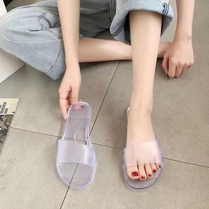 Sandalias de mujer tipo chancla al por mayor de fábrica, baratas, con punta abierta, planas, para dama, tallas grandes, de gelatina, para baño y casa - Product Image 2
