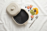 Mikrowellen-Backform Grill Multifunktionale Backschale mit Griff und Deckel Geeignet für Heimische Mikrowellen-Zubereitung