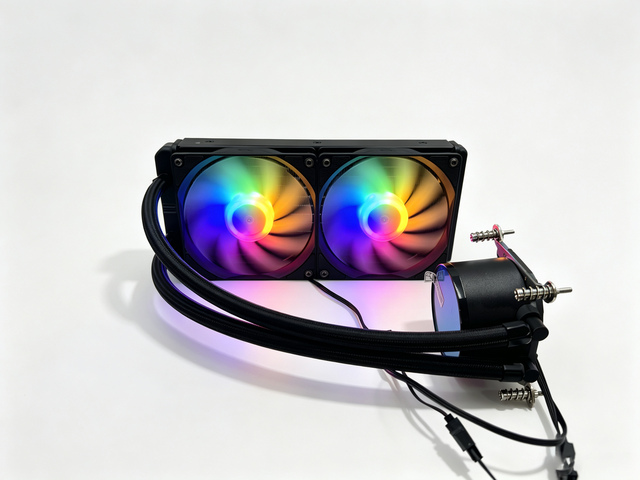 High-Performance 240mm AIO CPU Liquid Cooler with Dual RGB Fans & Copper Cold Plate for Gaming PC Desktop Builds