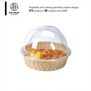 Cestini Portaoggetti in Vimini Intrecciato Fatti a Mano con Coperchio in Acrilico <span class=keywords><strong>per</strong></span> Ristoranti, Personalizzabili <span class=keywords><strong>per</strong></span> Pane, Frutta, Verdura e Artigianato - Product Image 1