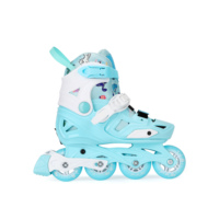 Patins à roulettes en ligne à quatre roues de taille réglable pour enfants - Roues lisses, chaussures d'apprentissage adaptées aux débutants
