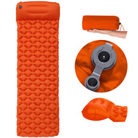 Matelas de camping gonflable individuel portable en TPU avec pompe à pied, large et épais, avec cordon de serrage, pour usage extérieur et voyage