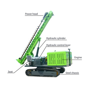 Pile driver hydraulique vert avec moteur et châssis en acier pour usage en construction - Product Image 1