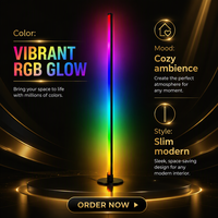 Lampe de sol intelligente RGB 10W LED, lumière sur pied, commande à distance par application, commande vocale, synchronisation musicale, éclairage moderne pour la maison
