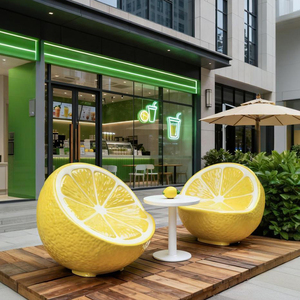 Silla de Fibra de Vidrio con Forma de Limón, Asiento Vibrante para Áreas Públicas, Diseño de Manzana, Silla de FRP, Muebles Infantiles para Jardín de Niños - Product Image 2