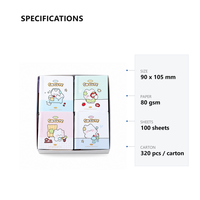 Cuaderno Cuadrado Mini A7 con Diseño de Gato de Dibujos Animados, con Bolígrafo, Papel en Blanco, 100 Hojas, 80GSM, Regalo para Niños, Material Escolar al por Mayor