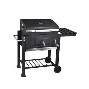 Zigifts Hot Selling Binnenplaats Buiten 7-8 Persoons Groot Vierkant Fornuis Met Wiel Bbq Grill Stoven Roken