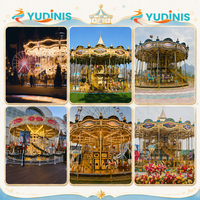 Manège de luxe à deux étages pour parcs d'attractions intérieurs/extérieurs