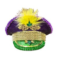 Chapeau de capitaine steampunk en strass à faible MOQ, chapeau de pirate avec logo personnalisé, idéal pour les tournois de joute et les concours de tir à l'arc