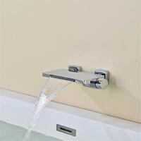 Mitigeur de bain moderne et minimaliste en laiton, robinet de baignoire apparent, ensemble de douche monocommande chaud-froid, style cascade à débit élevé