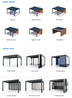 Pergola bioclimatique motorisée en aluminium imperméable pour jardin extérieur, toit à lamelles, gazebo écologique